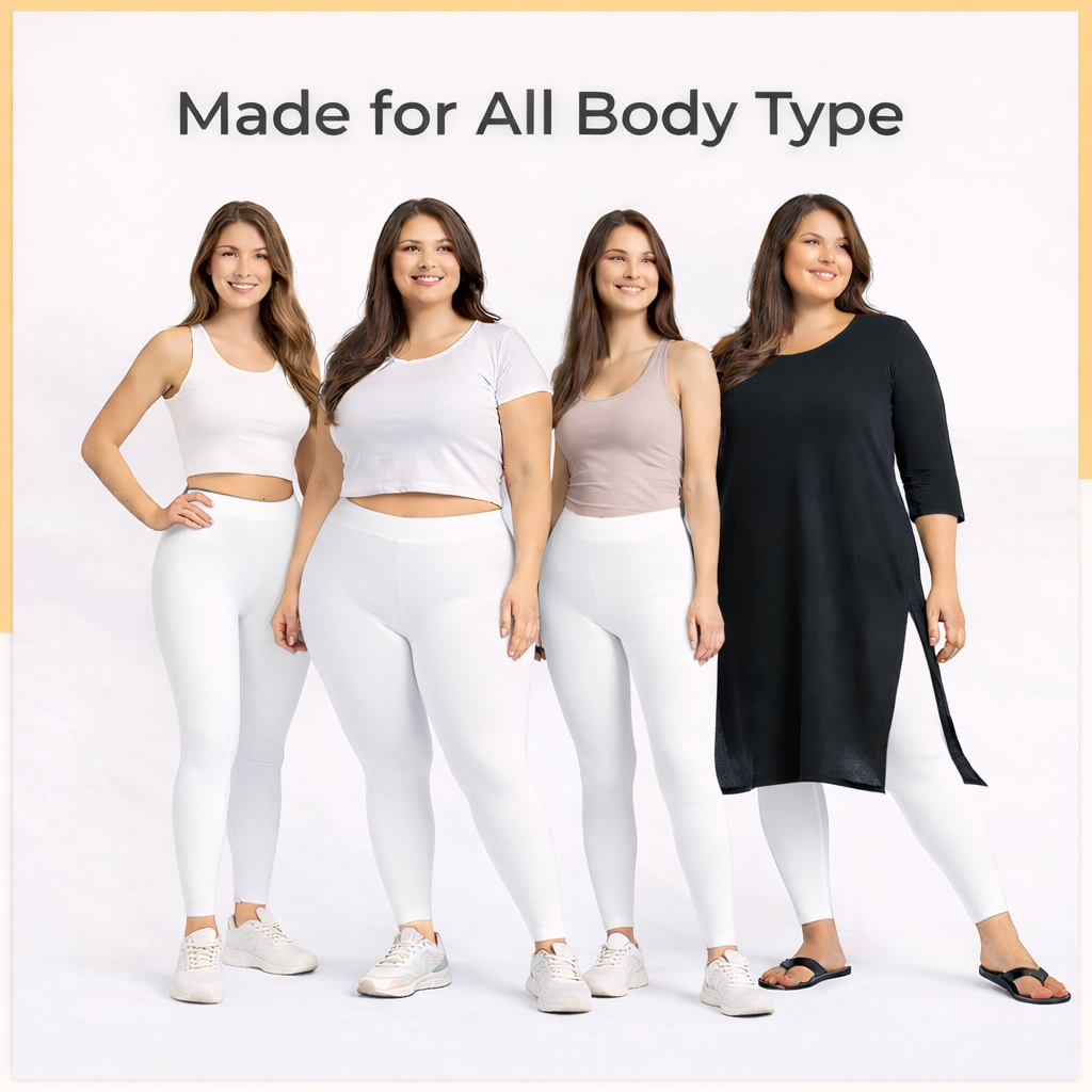PureEase Premium Cotton Leggings - White