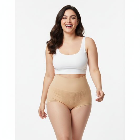 High-Waisted Tummy Support Underwear ( Beige ) Pack Of 2