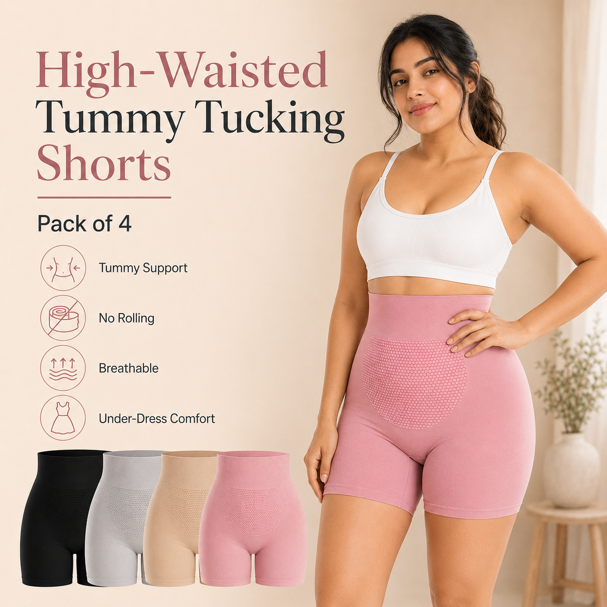 High-Waisted Tummy Tucking shots for womens