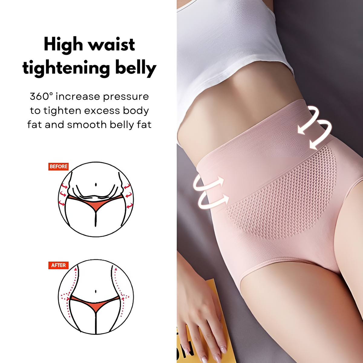 High-Waisted Tummy Support Underwear – Set of 4.