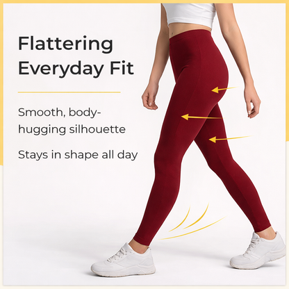 PureEase Premium Cotton Leggings - Deep Maroon