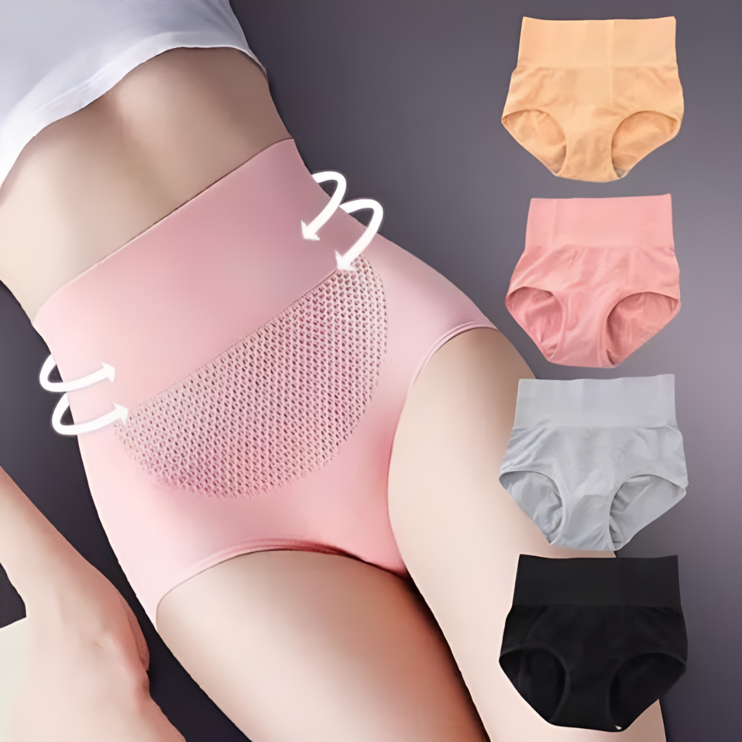 High-Waisted Tummy Control Underwear – Set of 4