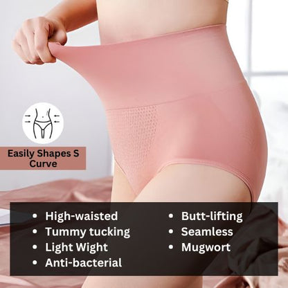 High-Waisted Tummy Control Underwear – Set of 4