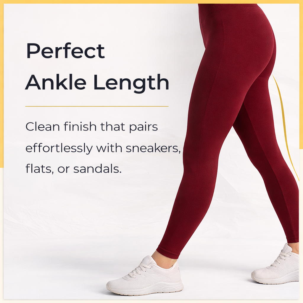 PureEase Premium Cotton Leggings - Deep Maroon