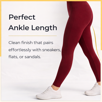 PureEase Premium Cotton Leggings - Deep Maroon