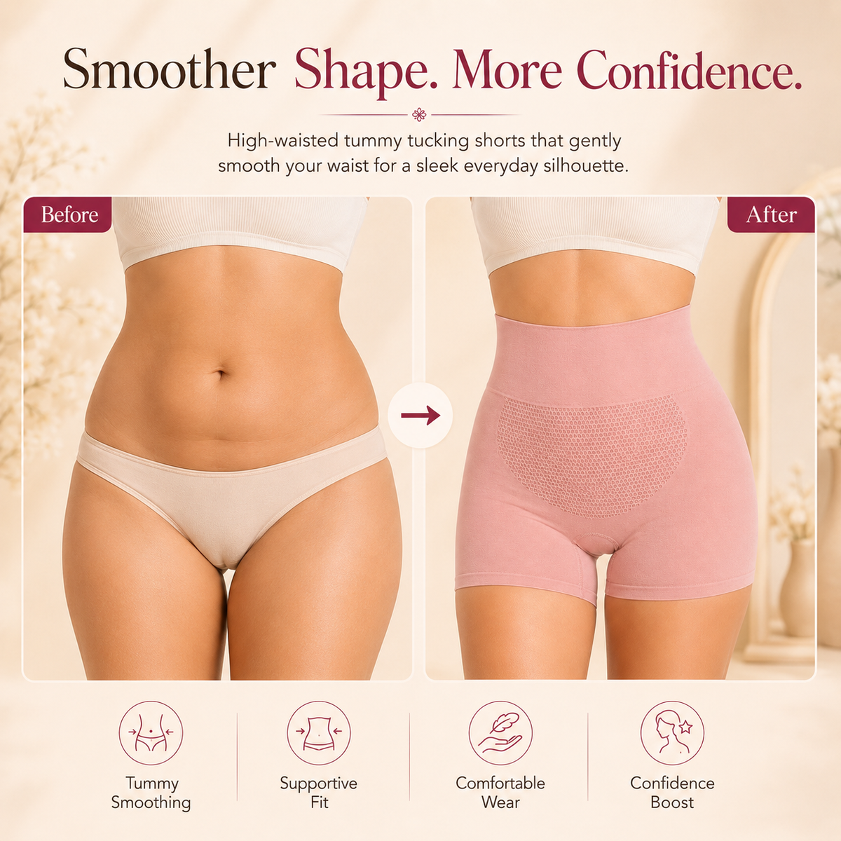 High-Waisted Tummy Tucking Shorts