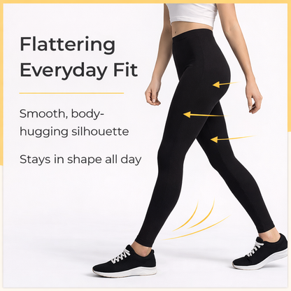 PureEase Premium Cotton Leggings - Black