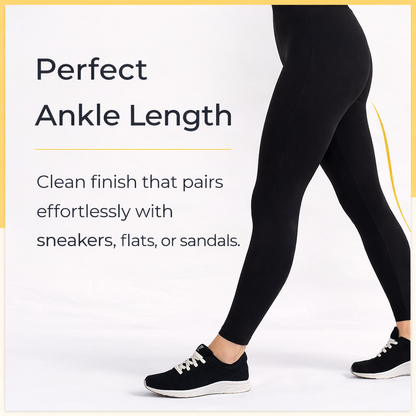 PureEase Premium Cotton Leggings - Black