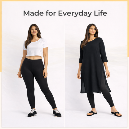 PureEase Premium Cotton Leggings - Black