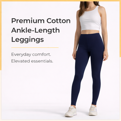 PureEase Premium Cotton Leggings - Blue
