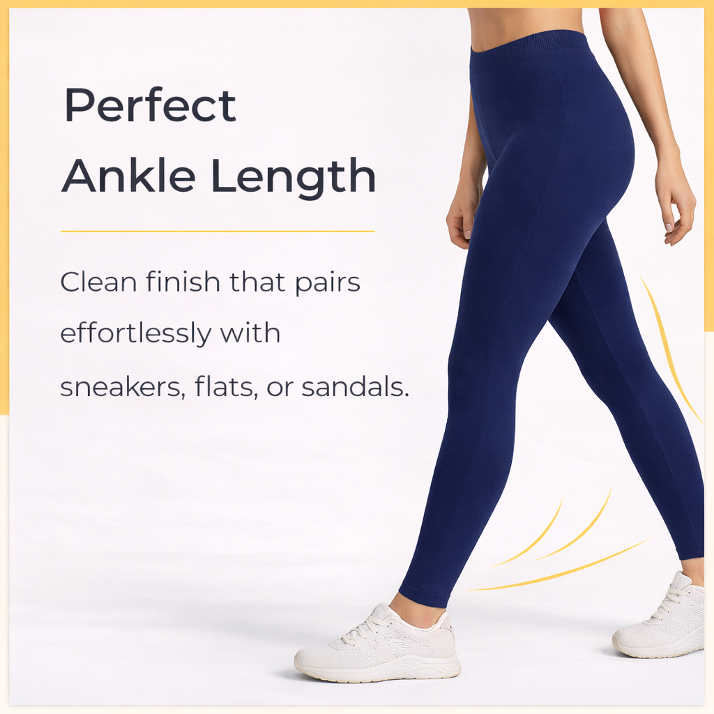 PureEase Premium Cotton Leggings - Blue