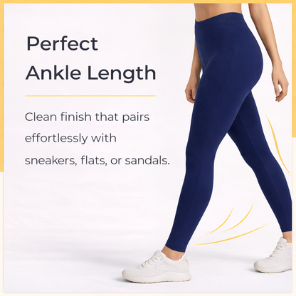 PureEase Premium Cotton Leggings - Blue