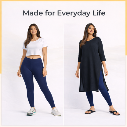 PureEase Premium Cotton Leggings - Blue
