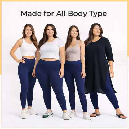 PureEase Premium Cotton Leggings - Blue