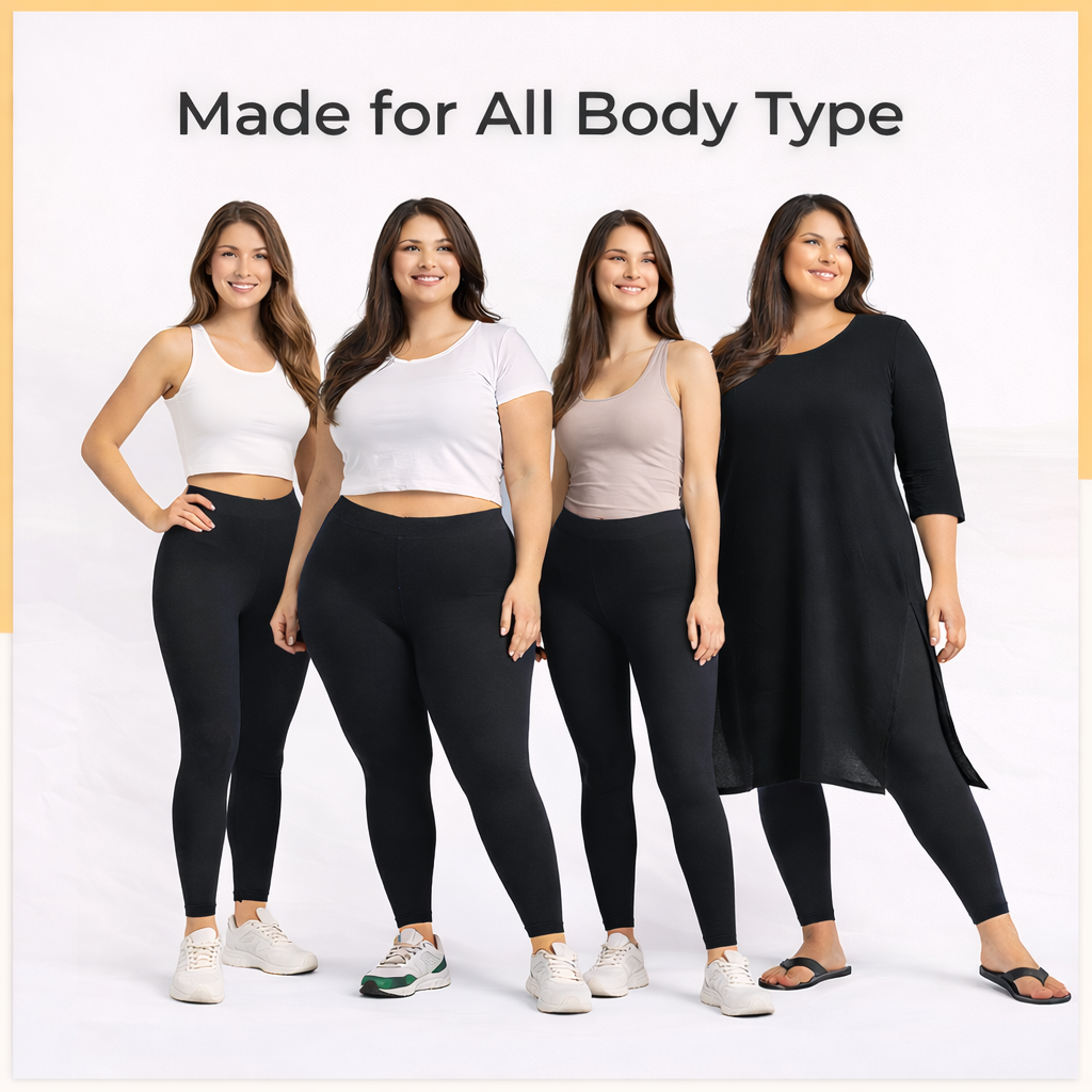 PureEase Premium Cotton Leggings - Black