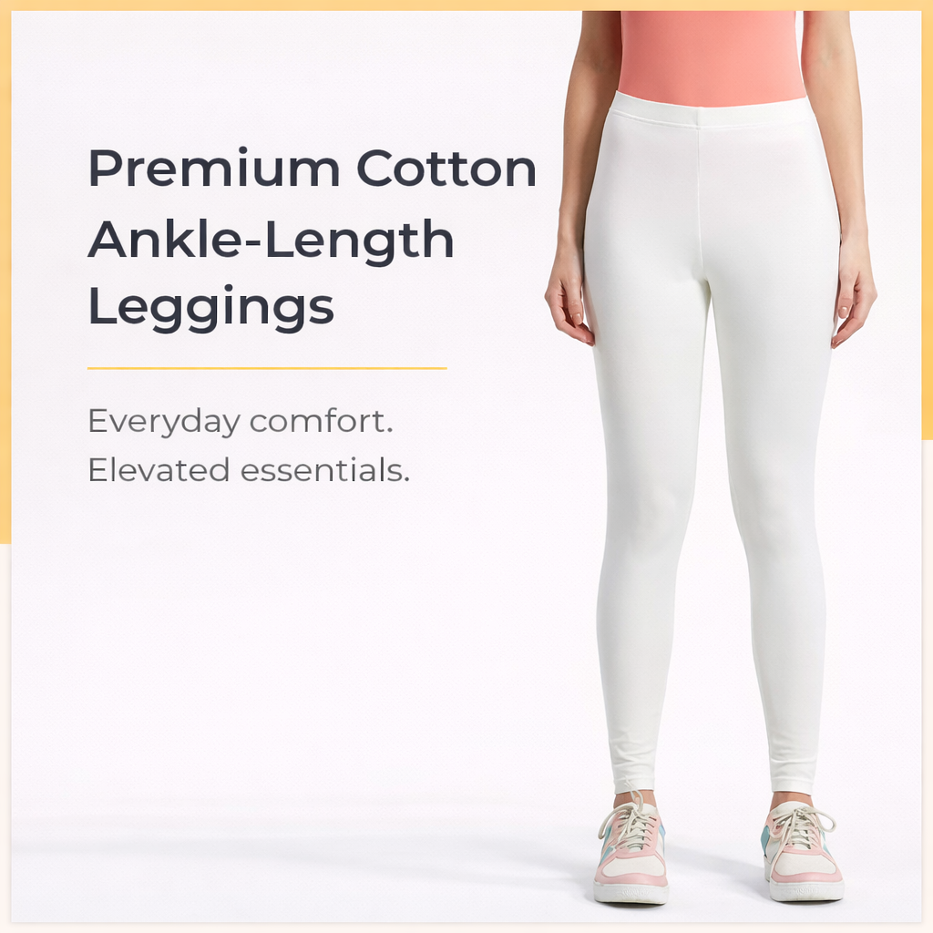 PureEase Premium Cotton Leggings - White