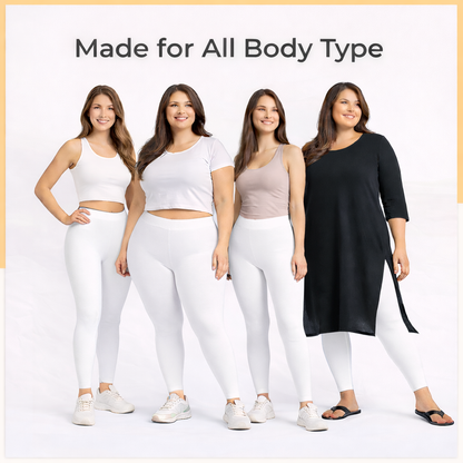 PureEase Premium Cotton Leggings - White