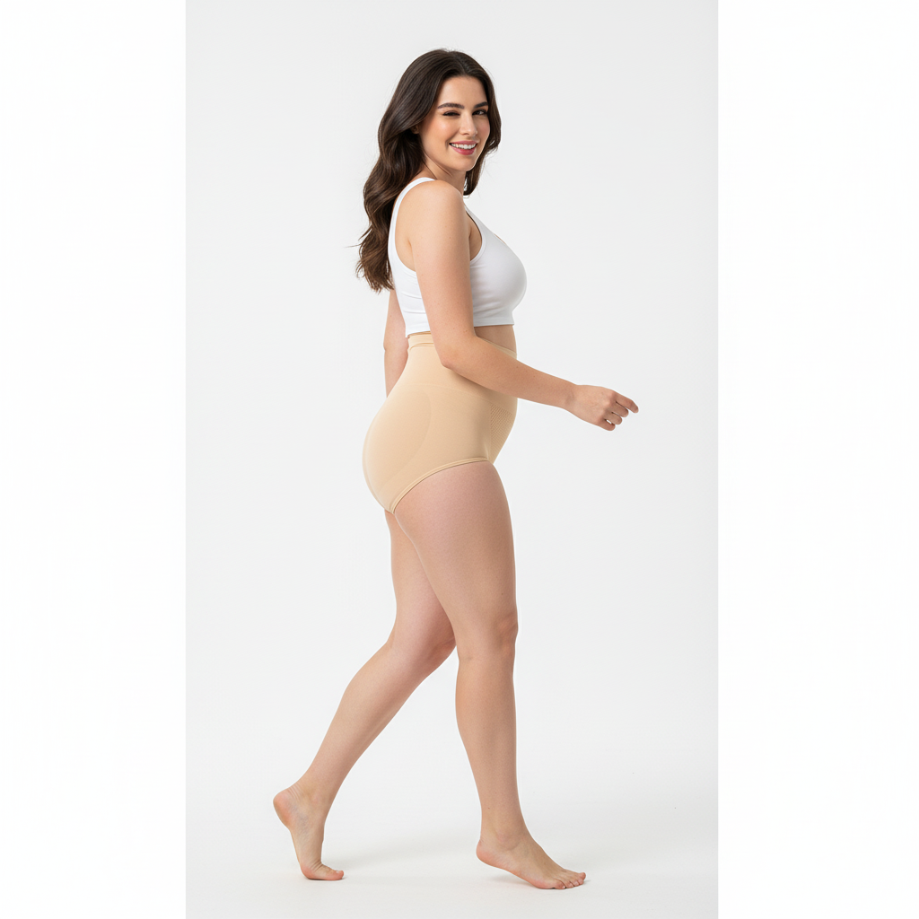 High-Waisted Tummy Control Seamless Underwear ( Beige ) Pack Of 2