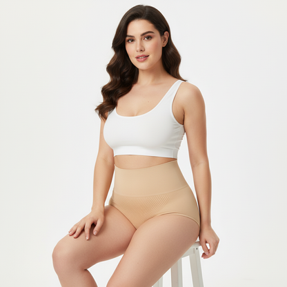 High-Waisted Tummy Control Seamless Underwear ( Beige ) Pack Of 2