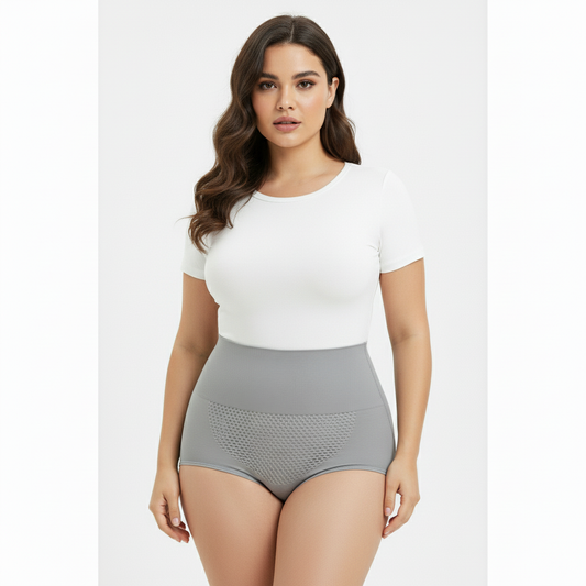 High-Waisted Tummy Control Seamless Underwear ( Grey ) Pack Of 2