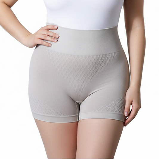 Womens High waisted Tummy Tucking Seamless Boy Shots (Pack of 2) Grey