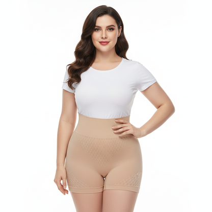 Womens High waisted Tummy Tucking Seamless Boy Shots (Pack of 2) Skin