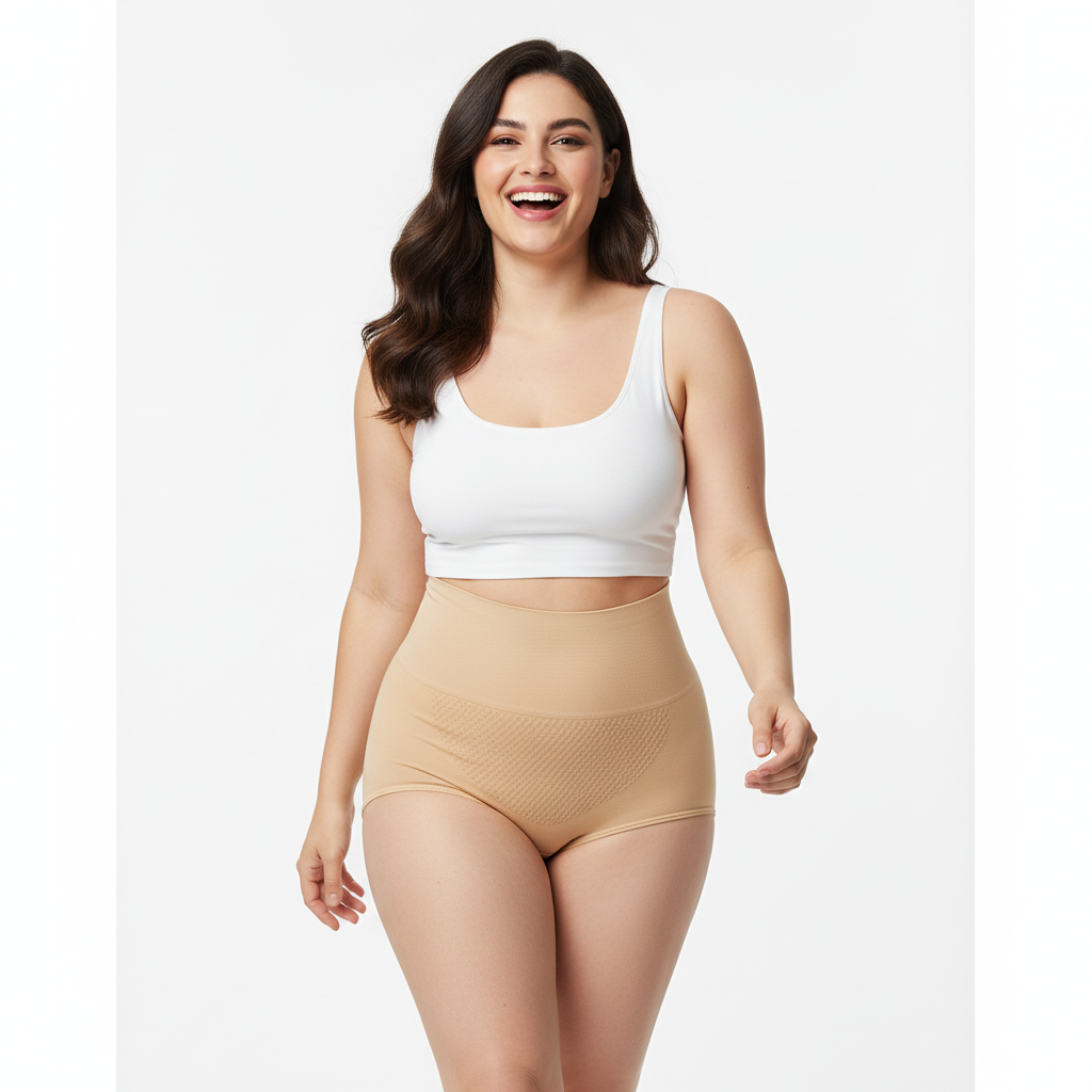 High-Waisted Tummy Control Seamless Underwear ( Beige ) Pack Of 2